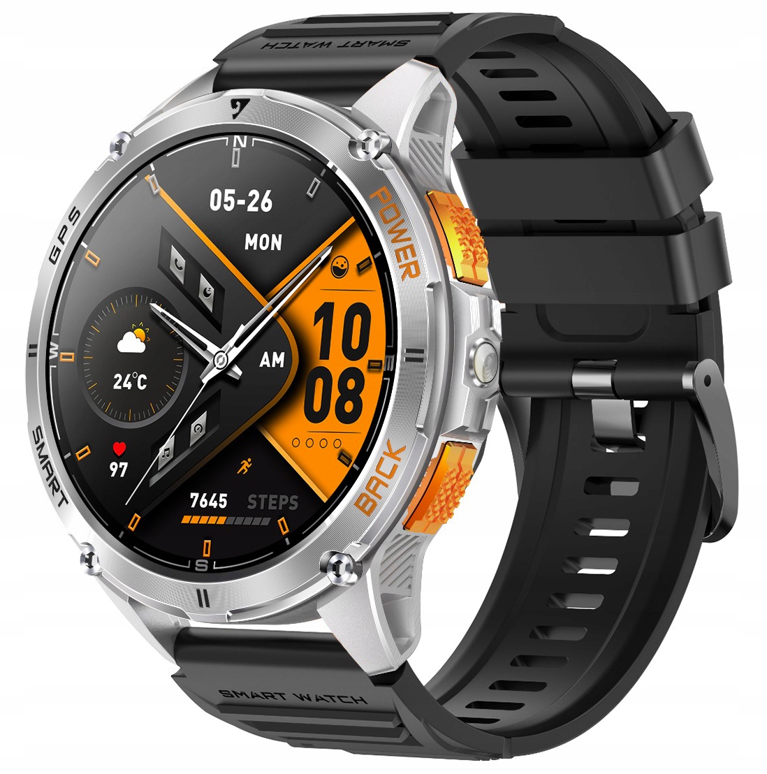 Smartwatch męski Orb Silver Rozmowy Gps Kompas Menu Pl Wspinaczka