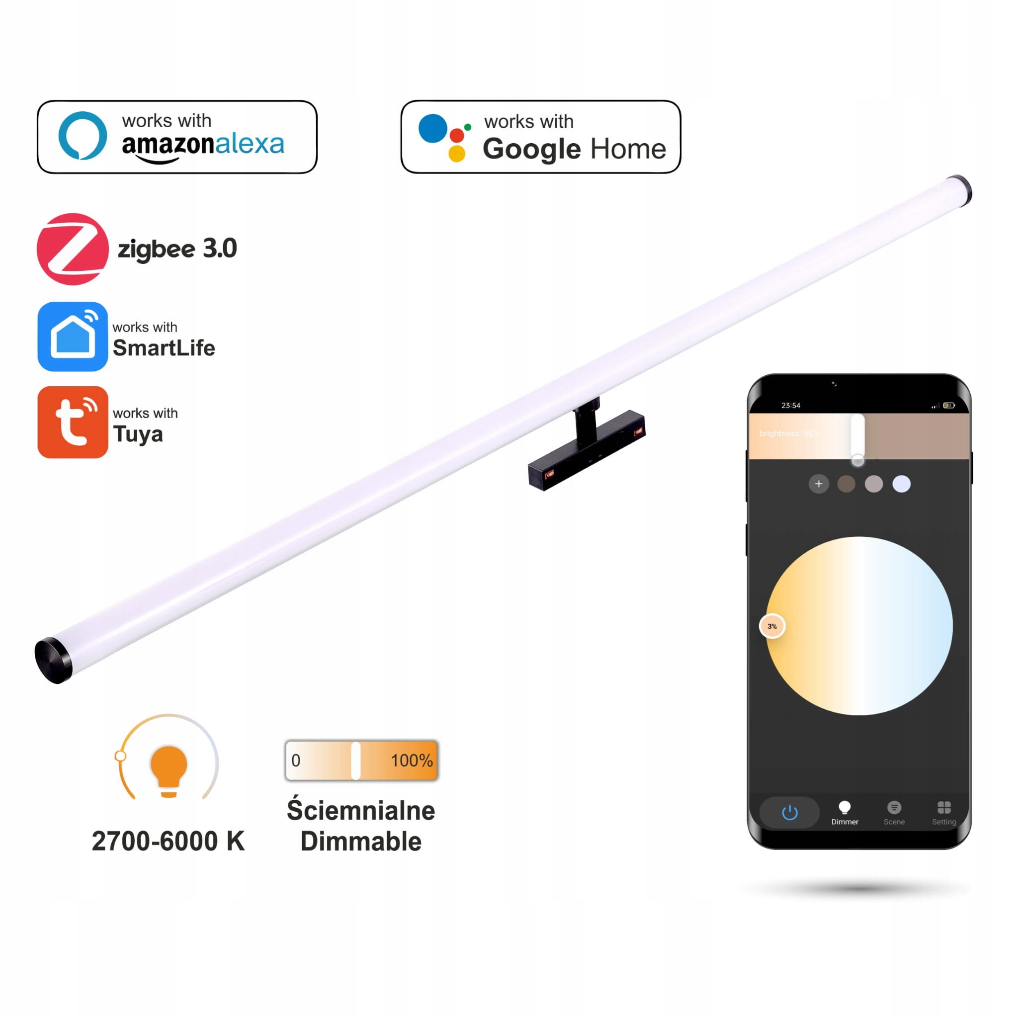 Led reflektor Zigbee Barrel 18W Smart Track 48VDC 2700-6000K