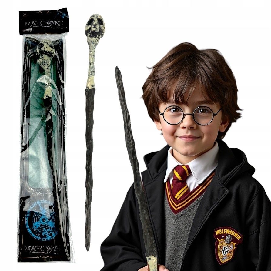 Halloween Akcesoria Kostur Czarnoksiężnika z Czaszką Berło laska Różdżka Typ atrybut