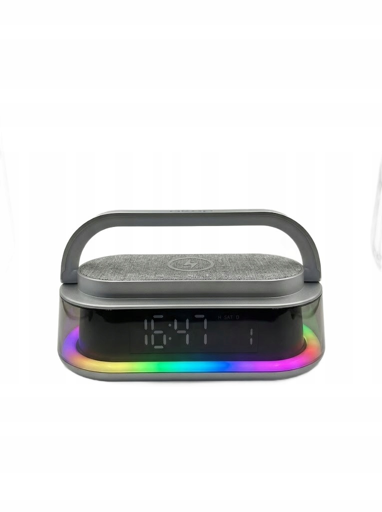 Reproduktor Okop KP-575 Bezdrátové nabíjení Budík Rgb Led