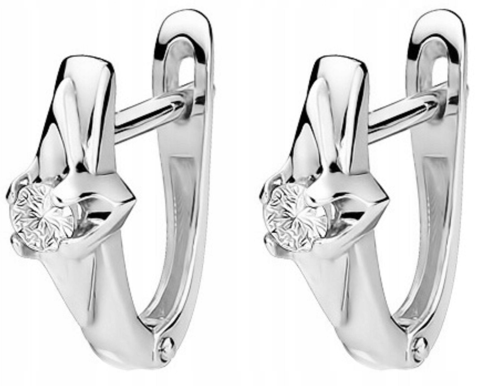 Náušnice z bílého zlata s brilianty 0,16 ct 585
