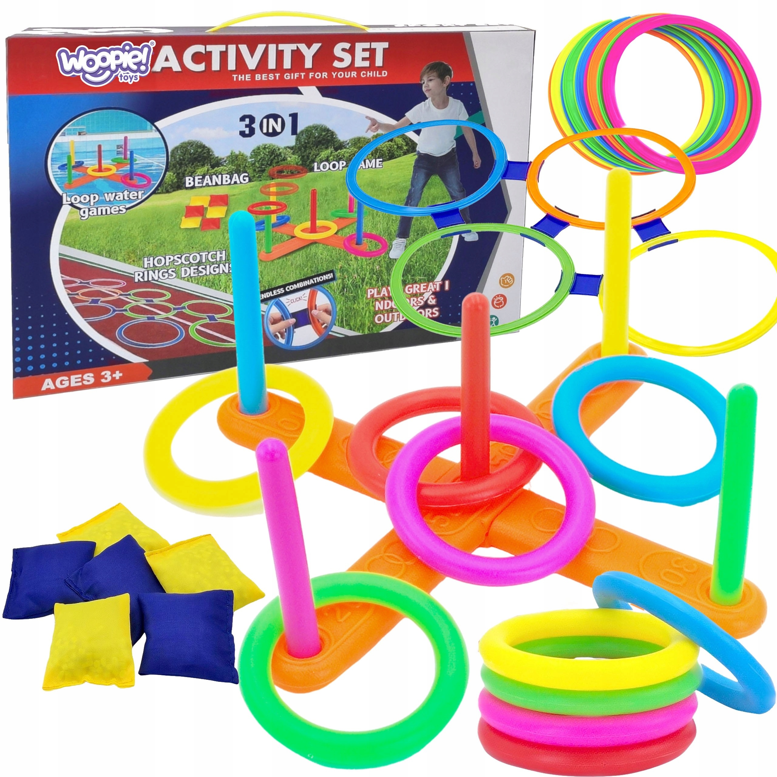 GRA ZRĘCZNOŚCIOWA SPORTOWE SERSO RINGO KLASY RZUT WORKIEM DO CELU WOOPIE