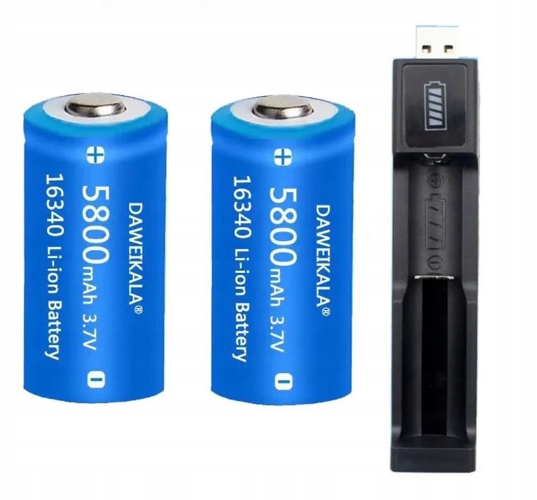 Akumulator litowo-jonowy CR123A 3V 2550mAh 2szt. USB C