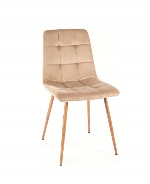 Prešívaná stolička k stolu Mila D Velvet Signal Béžová, prešívanie