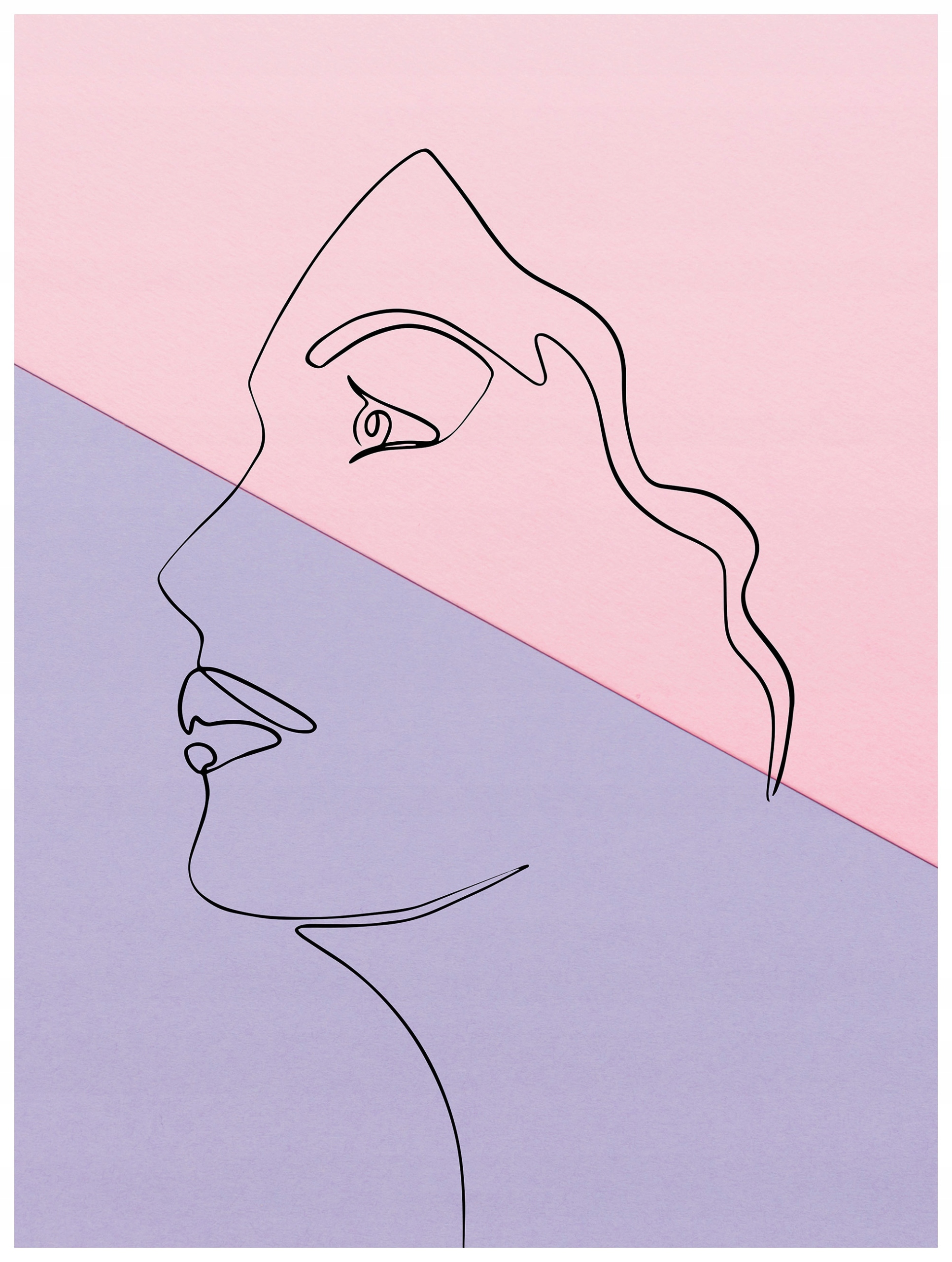 Fototapeta Pastelový profil ženy linie Růže fialová 206x275 lepidlo