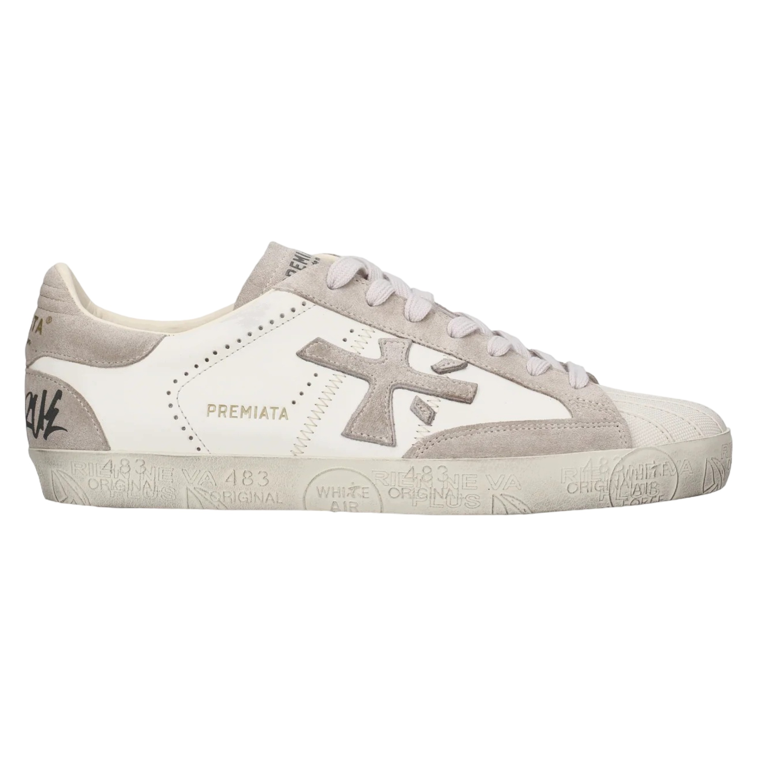 Premiata Pánské tenisky Steven 8480 Kožené Premium Bílé 43