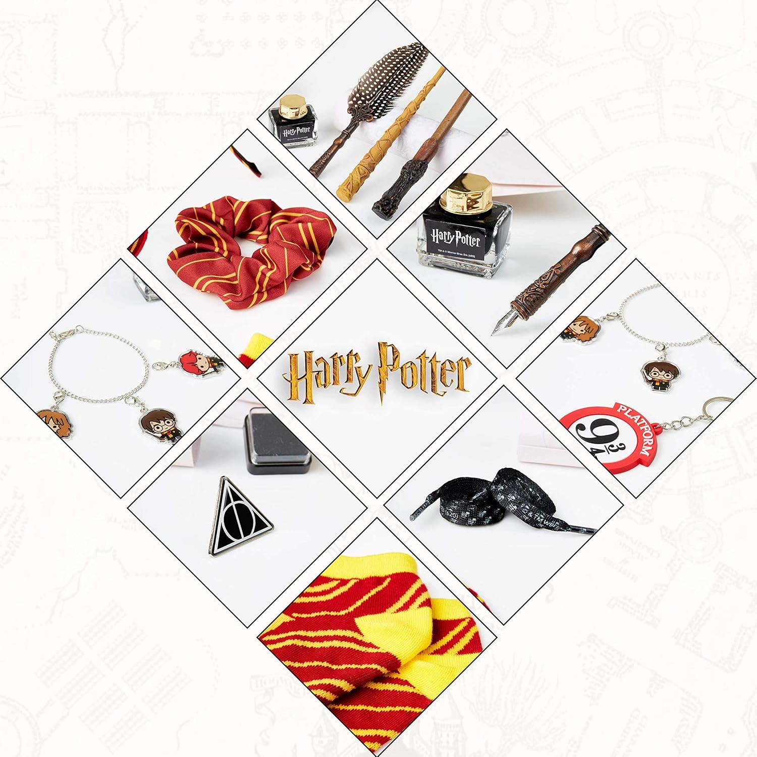Адвент-календарь Harry Potter 2021 в форме куба, 24 сюрприза: украшения, аксессуары и носки — фото 3