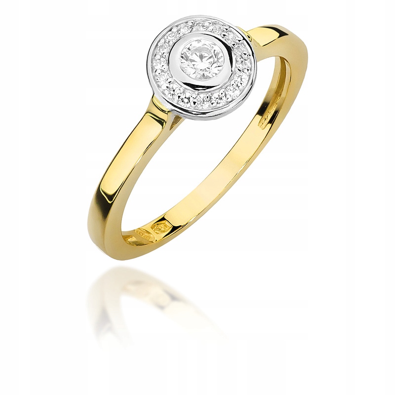 

Złoty Pierścionek Zaręczynowy pr585 Brylant Grawer