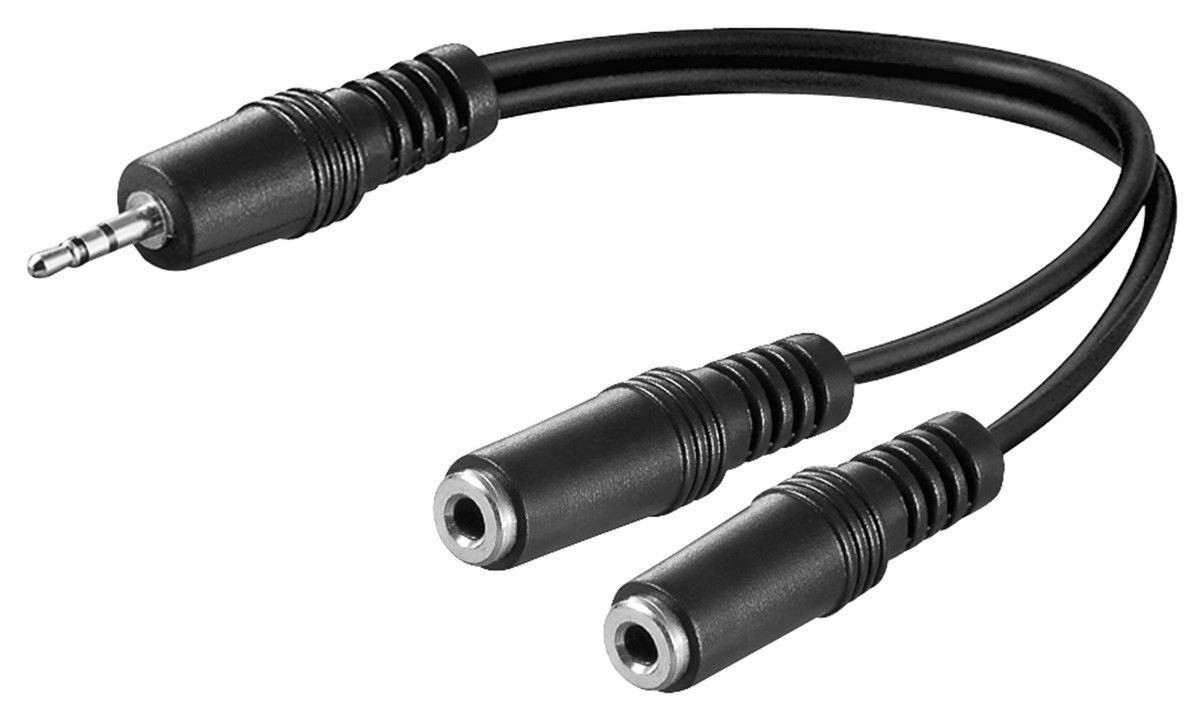 

Rozdzielacz słuchawek wtyk jack 3,5 mm/2 gniazda
