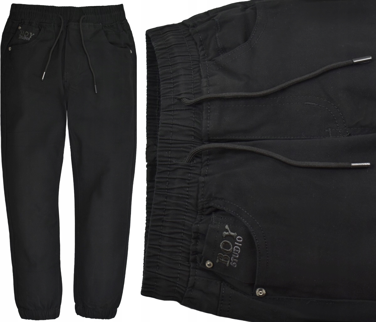 F26 Czarne Wygodne SPODNIE Jogger Wizytowe Elastyczne BOY Chinosy - 122/128