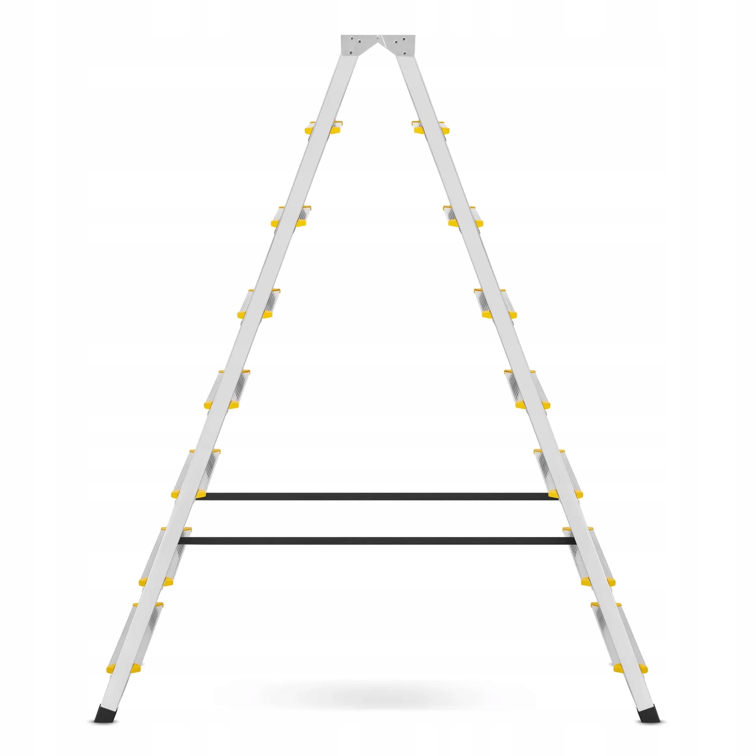 Drabina aluminiowa domowa dwustronna składana HIGHER 2x8 stopni taboret podnóżek schodek — 16