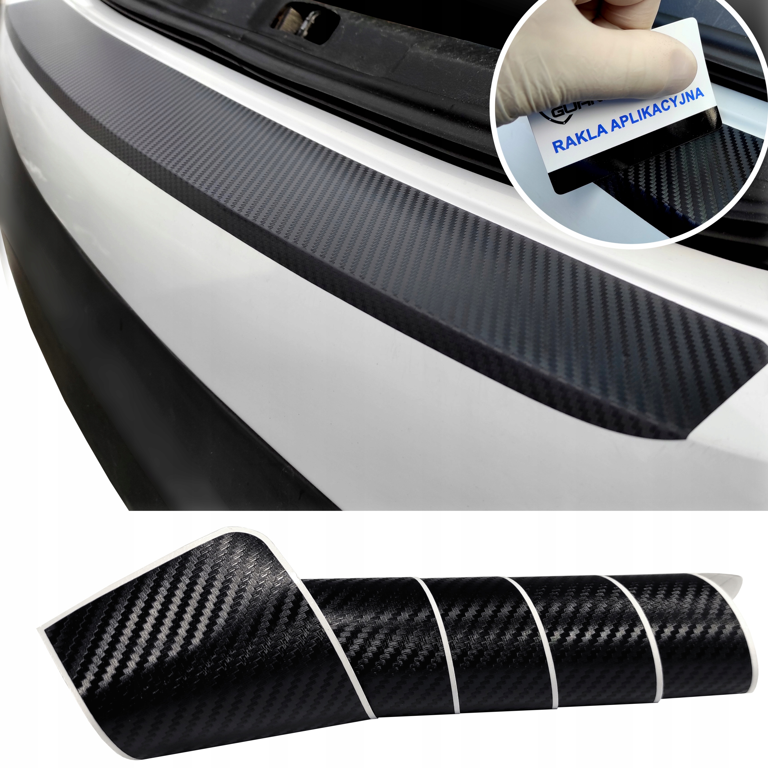 NAKLEJKA Folia ochronna PPF ZDERZAK CARBON 90x8,8
