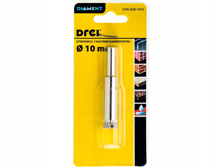 DREL wiertło otwornica do gresu płytek 10 mm. HEX