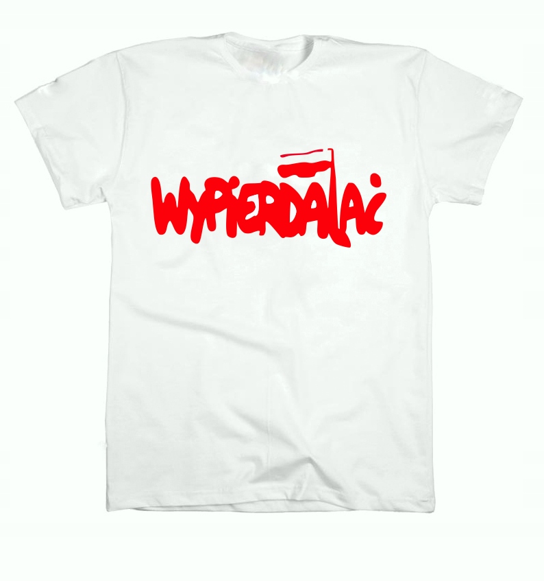 

T-shirt koszulka Wypierdalać anty pis biała