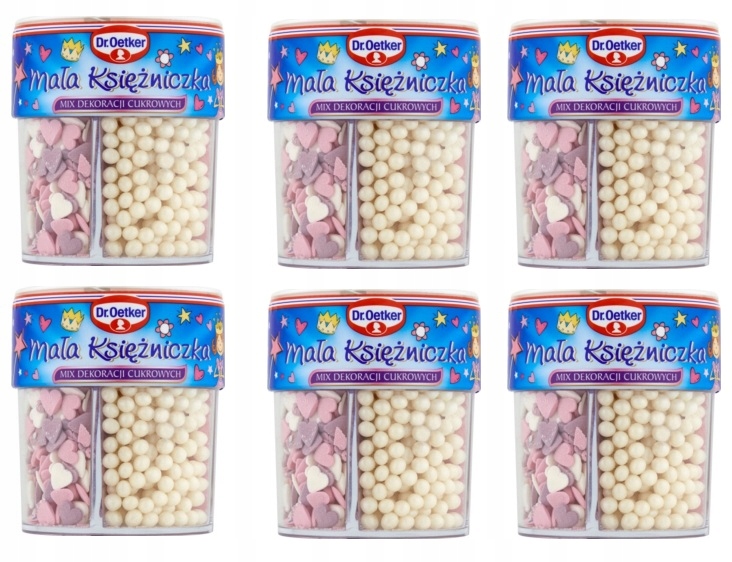 6x 78g Dr. Oetker dekoracja do ciasta Mała Księżniczka Karton
