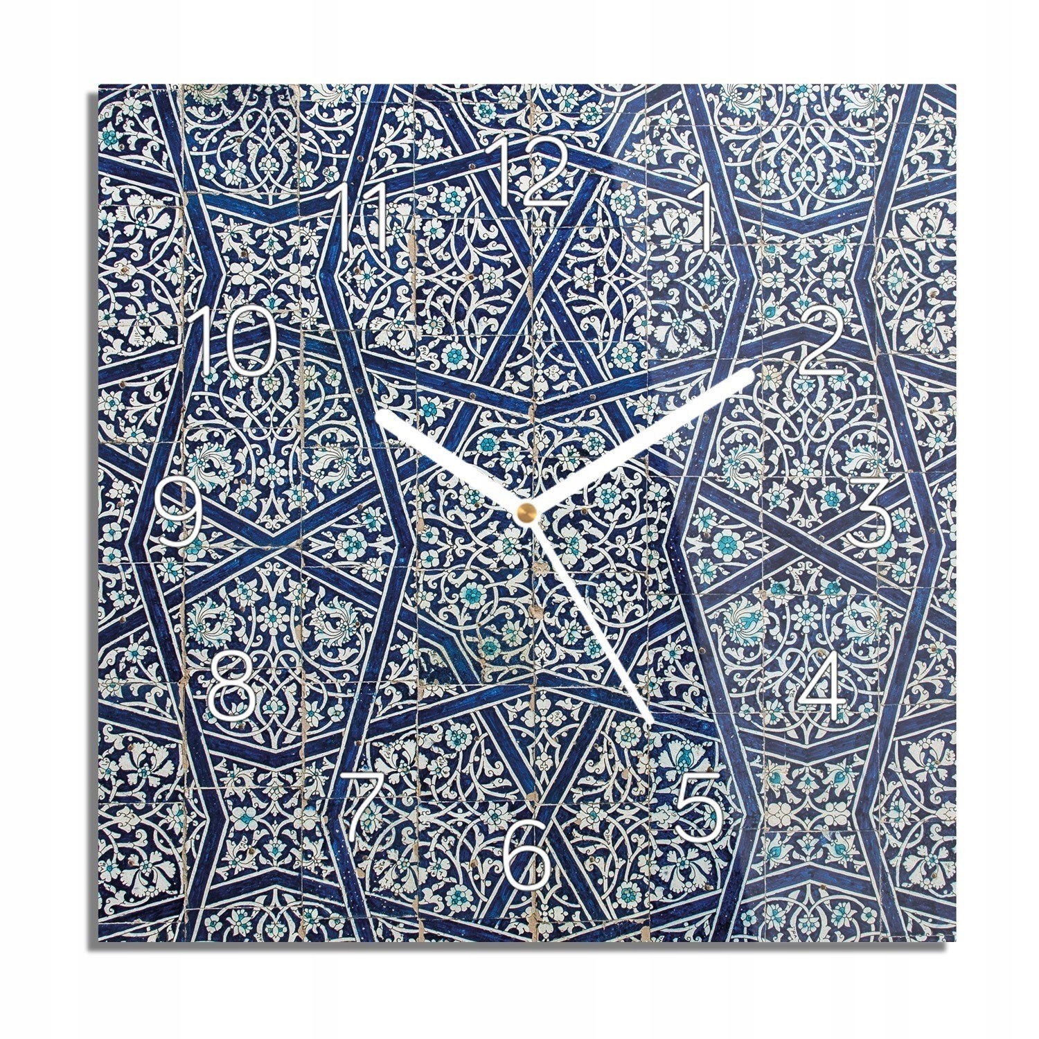 

Mozaika ornament foto-zegar nowoczesny 30x30 cichy