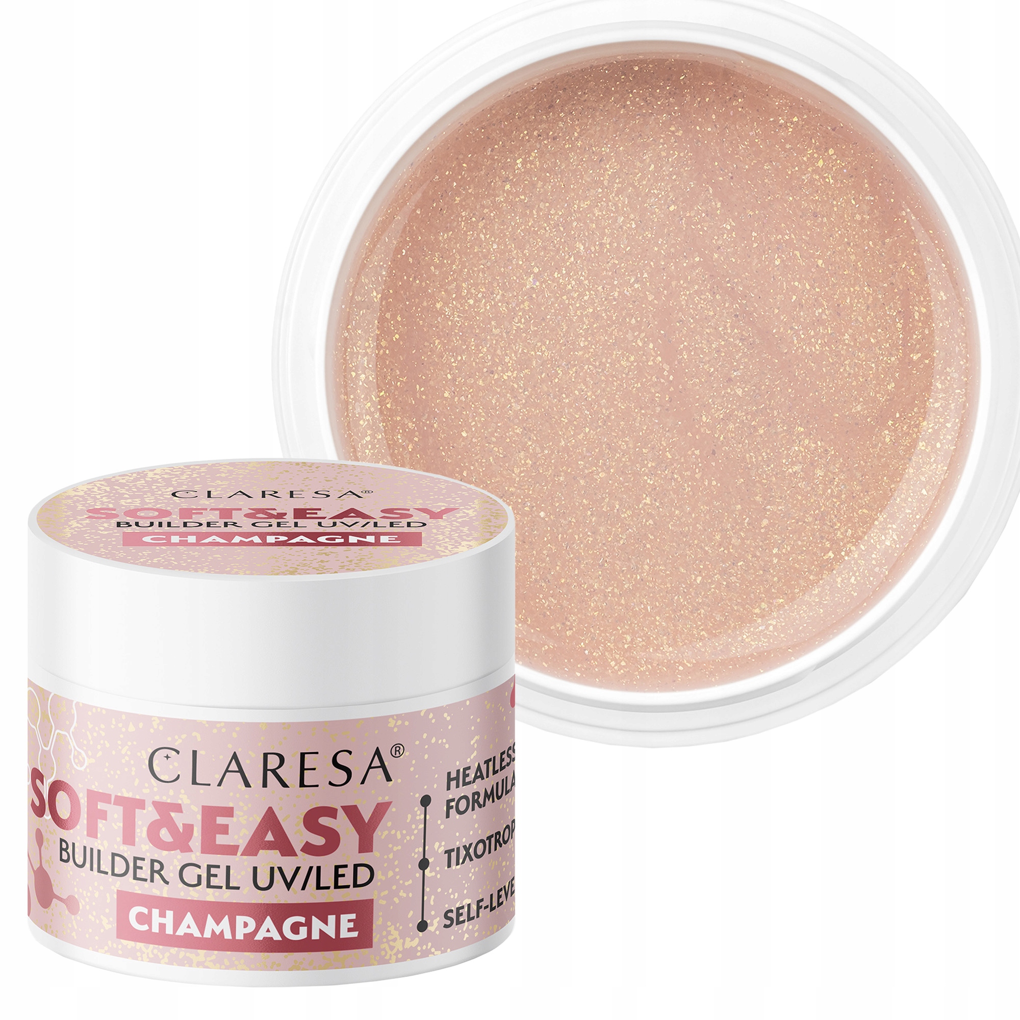 CLARESA Żel SOFT&EASY BUILDER GEL CHAMPAGNE 12