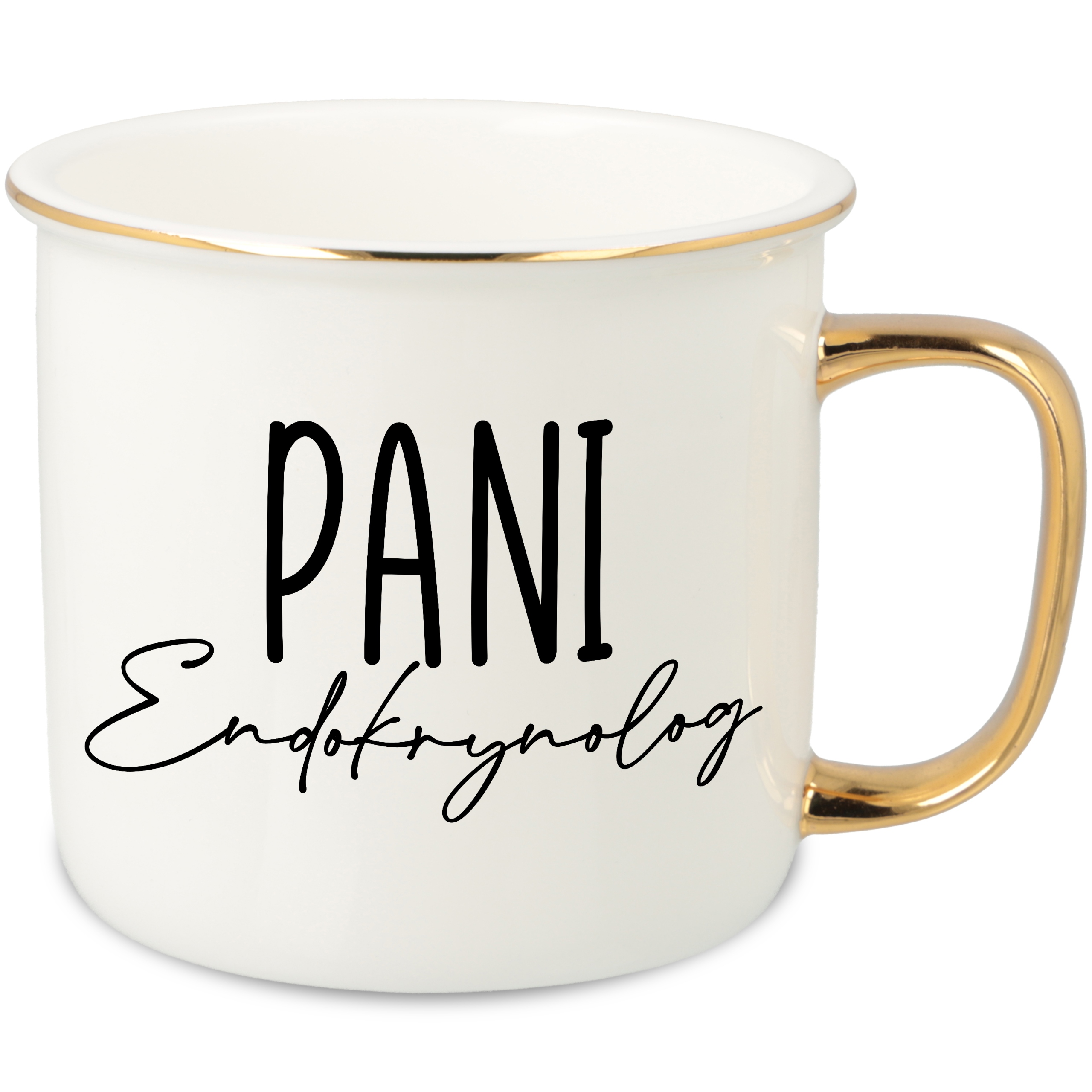 Hrnek Ucho Forma Zlatý Porcelánový Retro 280ML Dárek Pro Endokrinology Wz