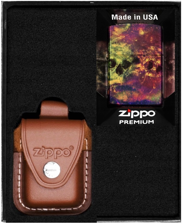 Sada Zippo Zapalovač Galaxy Skull Design Dárkový No4