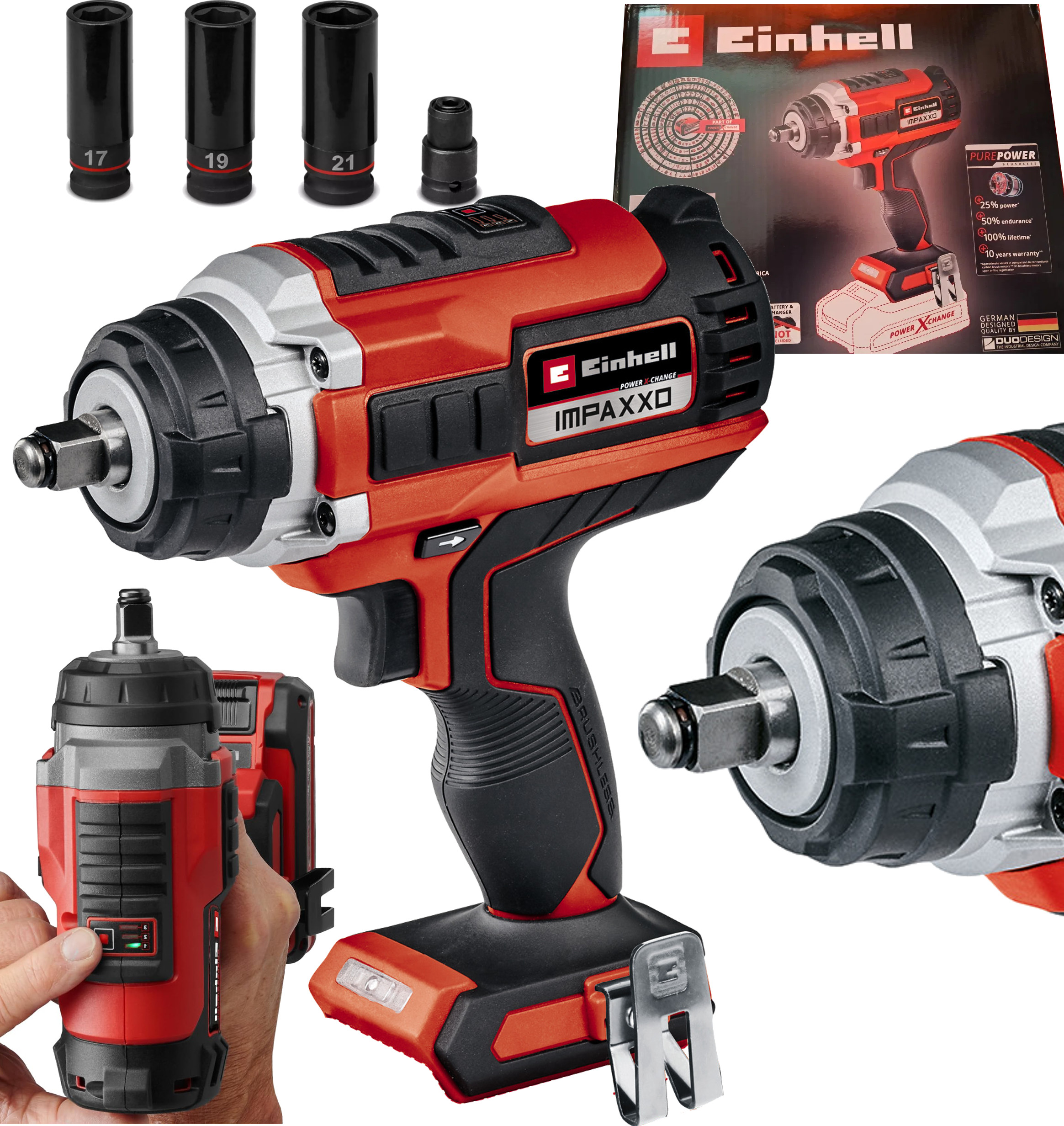 Einhell Akumulátorový Rázový Uťahovák Impaxxo 18/400 Solo 18V 400Nm Bezkartáčový