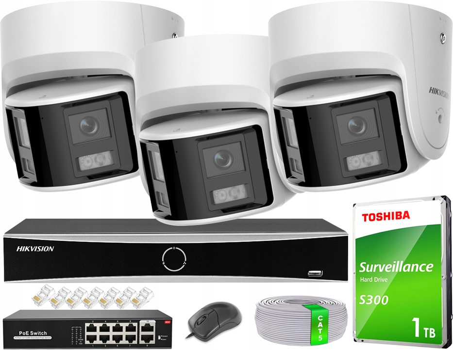 Sada na monitorovanie 8MPx Hikvision Acusense 3x DS-2CD2346G2P-ISU/SL Panorama