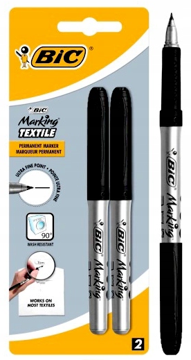 

Marker do tekstyliów 09mm czarny 2szt Bic