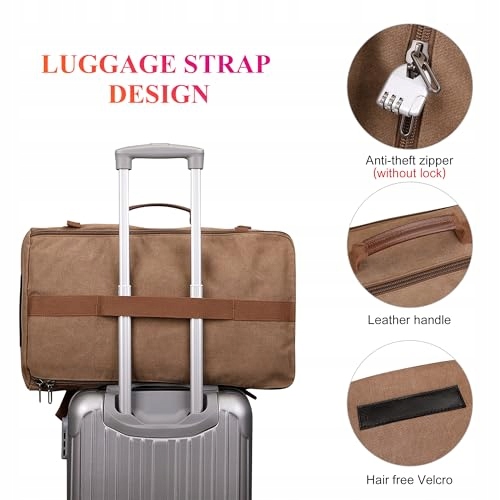 WITZMAN Plecak Podróżny Vintage Canvas Unisex Na Laptop 17 Calowy — miniatura 5