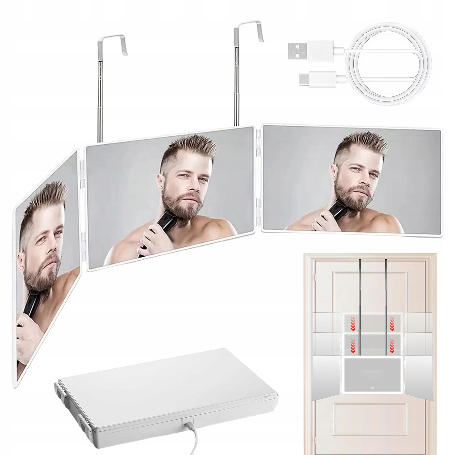 Zrcadlo 3-CESTNÉ 360 Stupňů Skládací Zrcadlo Pro Líčení A Styling