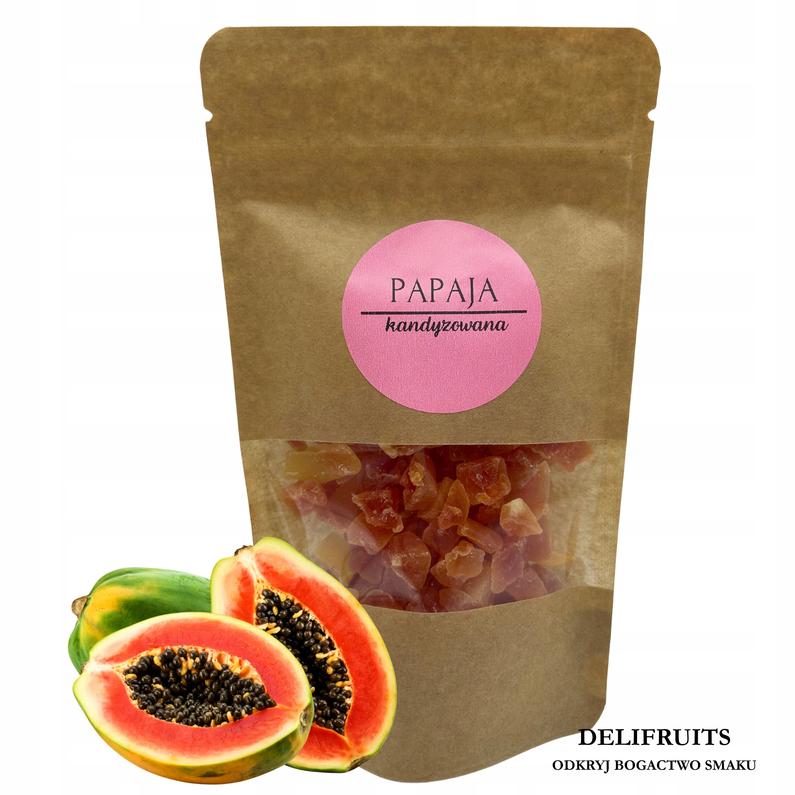 Kandovaná Papája Premium Kostka 2,5 Kg (2500 G) Sladké Ovoce Delifruits