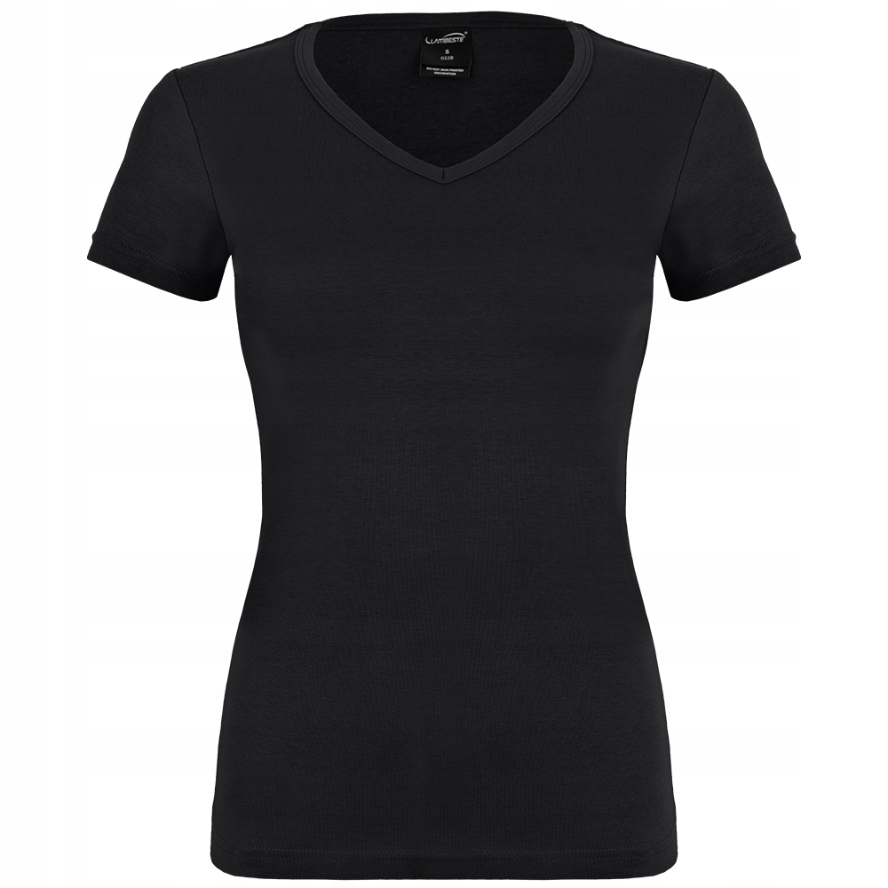 CZARNA KOSZULKA DAMSKA BLUZKA T-SHIRT KRÓTKI RĘKAW BAWEŁNIANA SPORTOWA XL Marka Lambeste