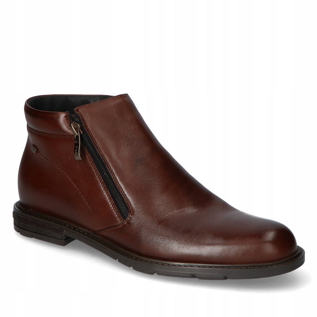 Pan Pánské kozačky Hnědé Kožené Zateplené 41