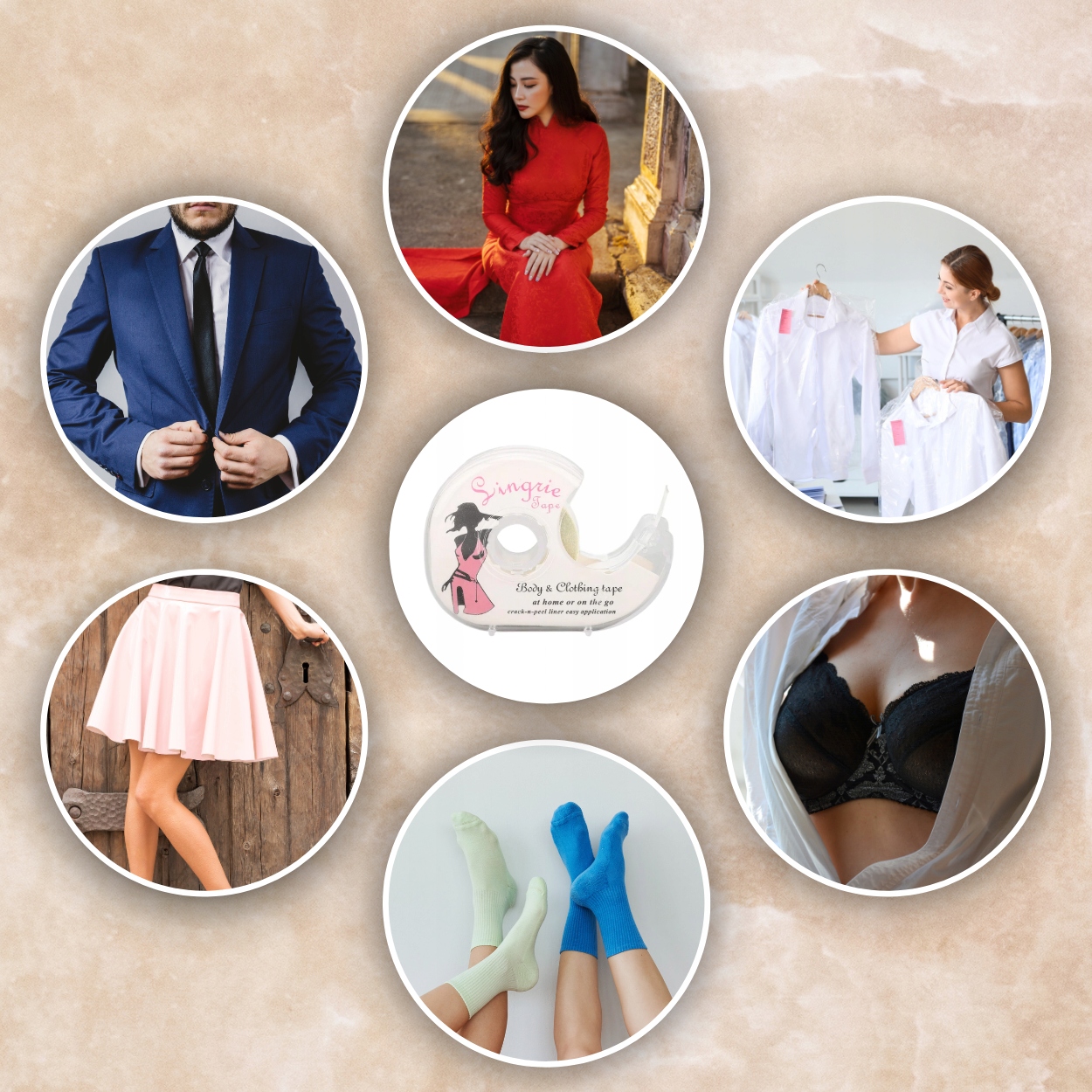 TAŚMA DO UBRAŃ DWUSTRRONNA PLASTRY BEZBARWNA 5M PLASTRY ROLKA DO CIAŁA SKÓR Kolor dodatkowy biały