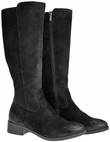 

Lan-kars Czarny Modny Zamsz Płaski Obcas 37