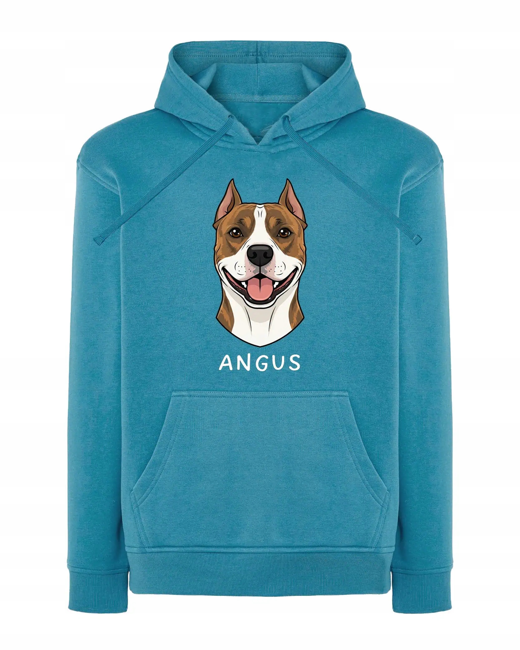 Mikina s kapucí Amstaff Personalizovaná Pupil Pes Světle modrá XL