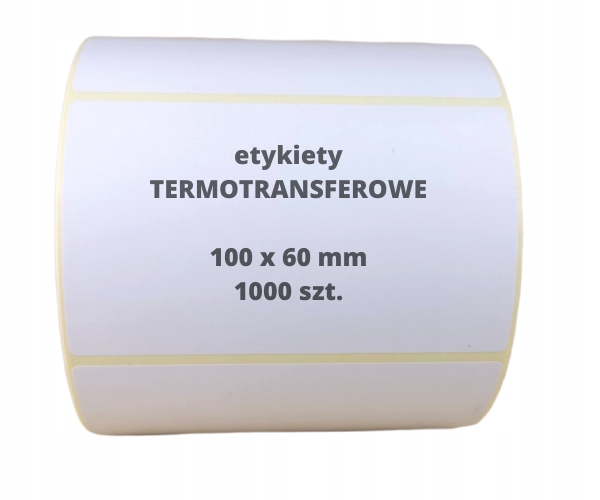 

100x60 etykiety termotransferowe do kalek 1000 szt