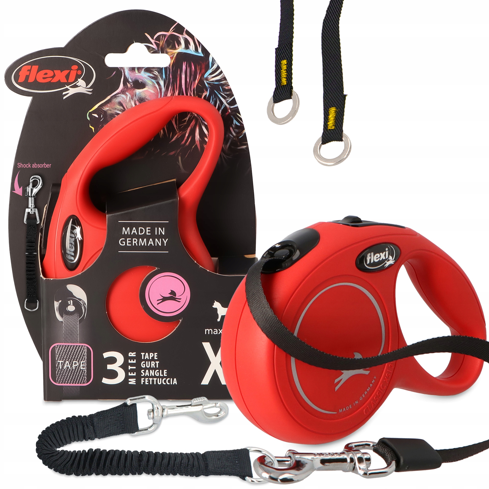 Levně Vodítko Automatické Psa 3m Svinovací páska Tlumič pro vodítko Trénink 16cm