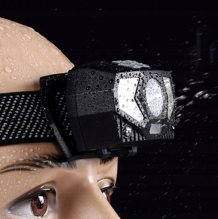 LATARKA CZOŁOWA CZOŁÓWKA NA CZOŁO LED LAMPKA COB Liczba trybów 7