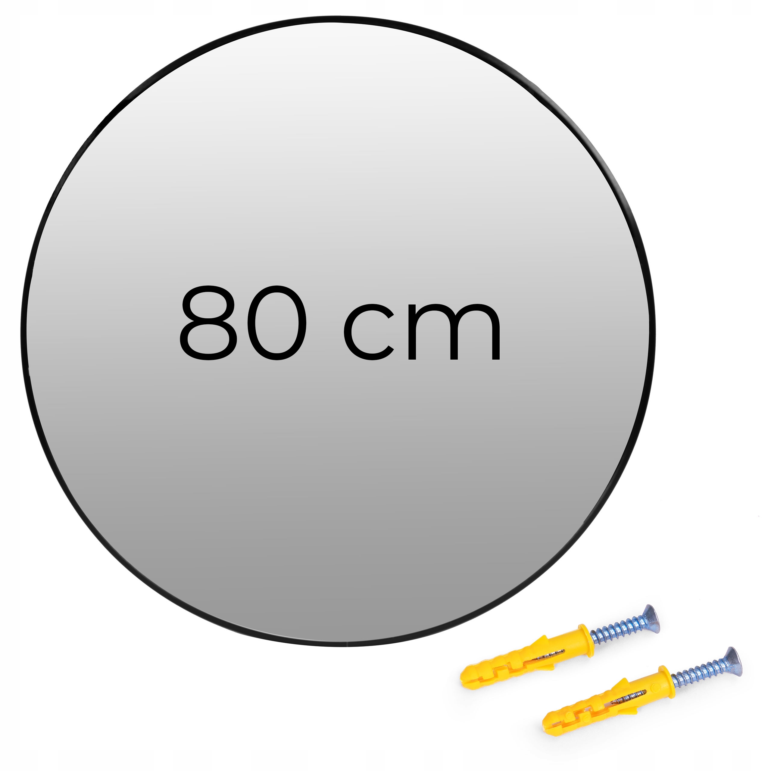 Nástěnné Zrcadlo ModernHome , kruhové, kovový rám, 80 x 80 mm