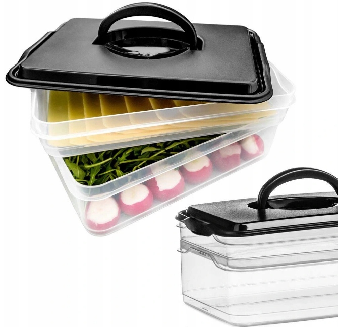 

Pojemnik Organizer Na Wędliny Sery Plastry Pokrywą