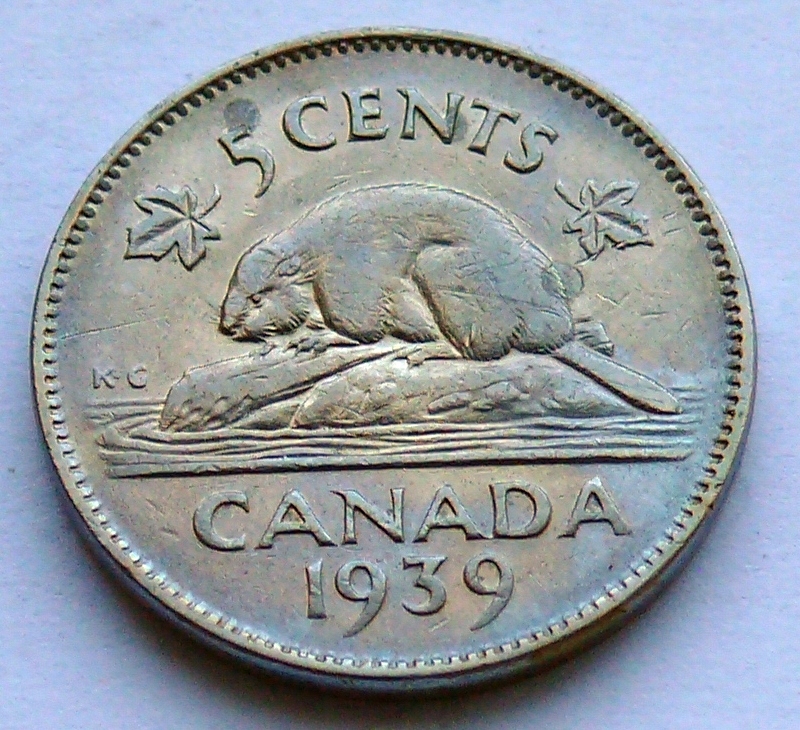 Kanada - 5 cents - 1939 r. - JERZY VI