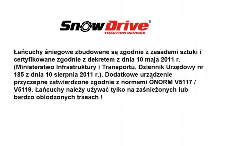 Łańcuchy śniegowe na koła SUV 4x4 BUS 245/75/17.5 Producent Inny