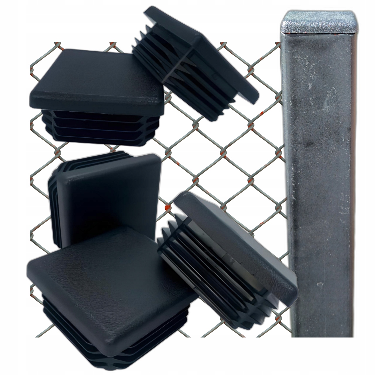 Vnitřní krytka na profil sloupku stříšky 50x50 3-5 mm 20 Ks Černá