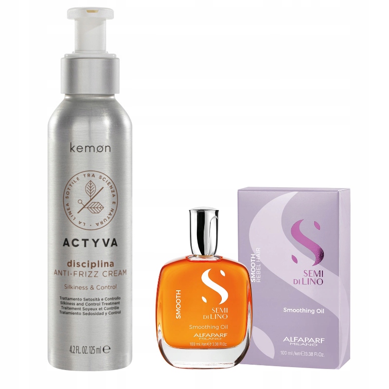 Kemon Actyva Disciplina Anti-Frizz krém 125 ml vyhlazující olej 100 ml