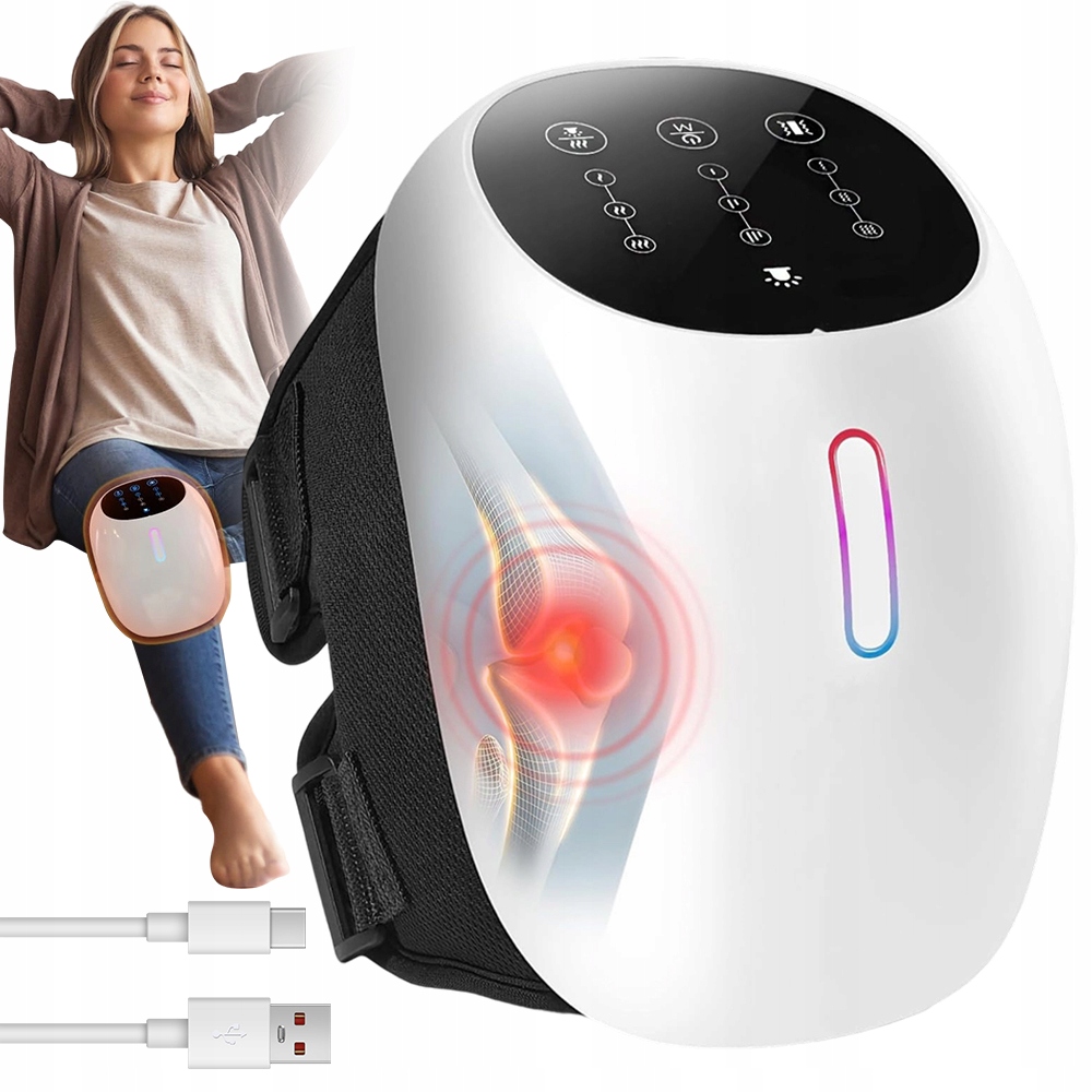 Orteza Kolana Elektryczna, Podgrzewana Opaska Z Masażem Na Ból Stawów