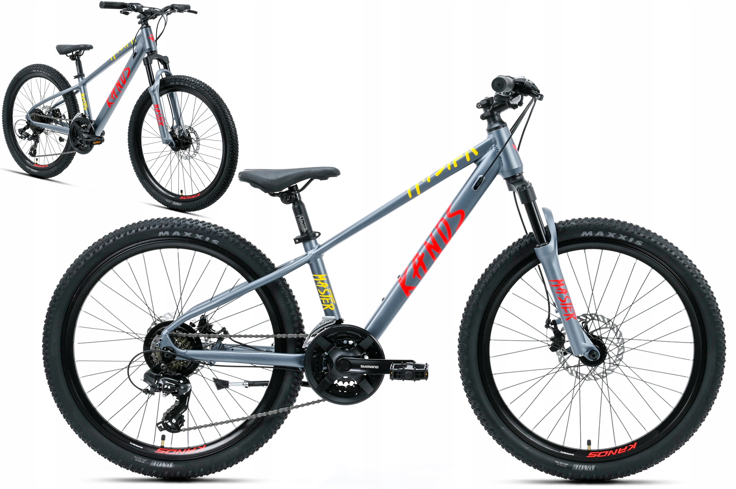 Rower dziecięcy 24" Kands Master 2XT rama 12" grafitowy żółty R26