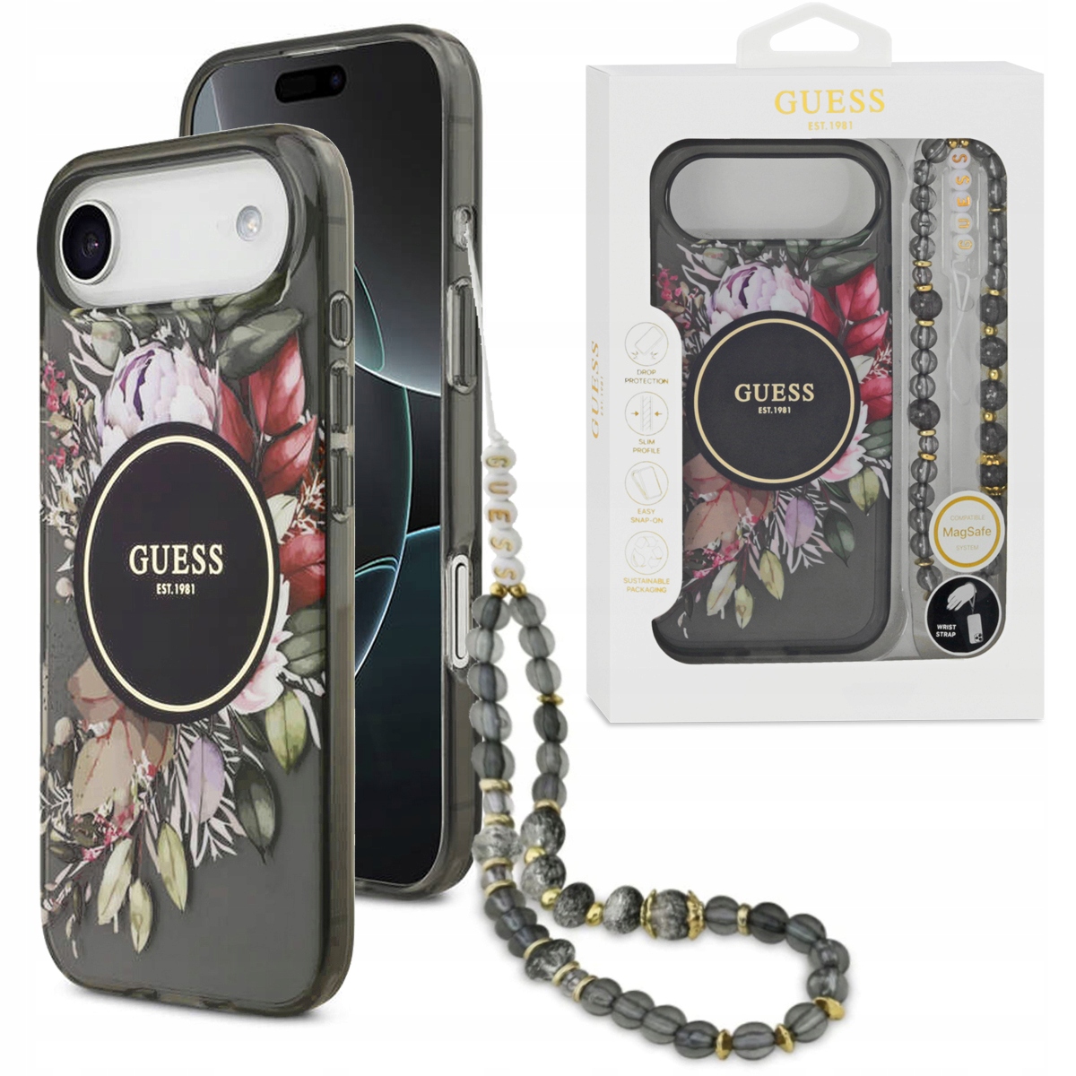 zadní kryt Guess MagSafe pro iPhone Air přívěsek na klíče pouzdro