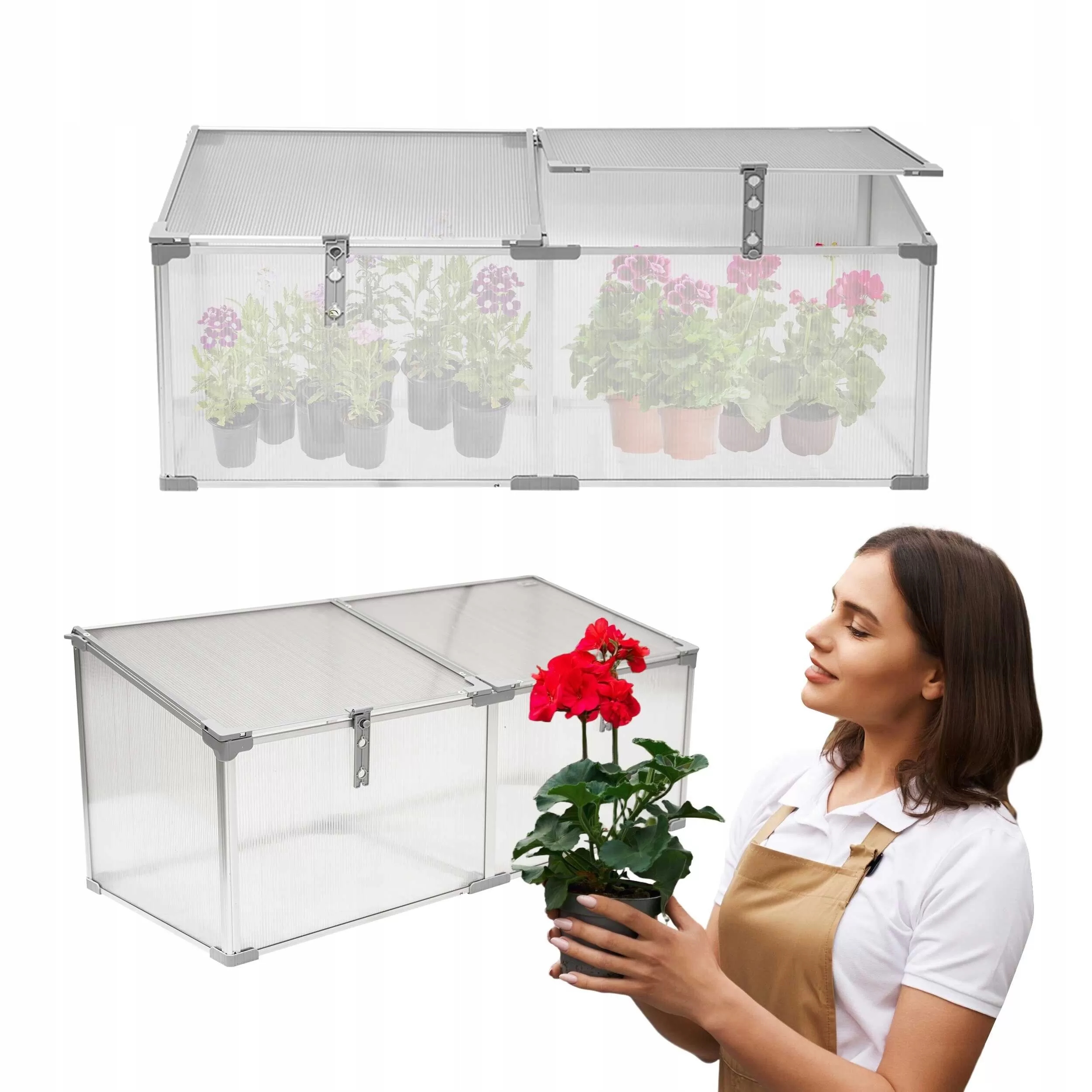 Mini Skleník 120 CM Pařeniště Rozsadník Z Polykarbonátu 2 Komory Magnolie II