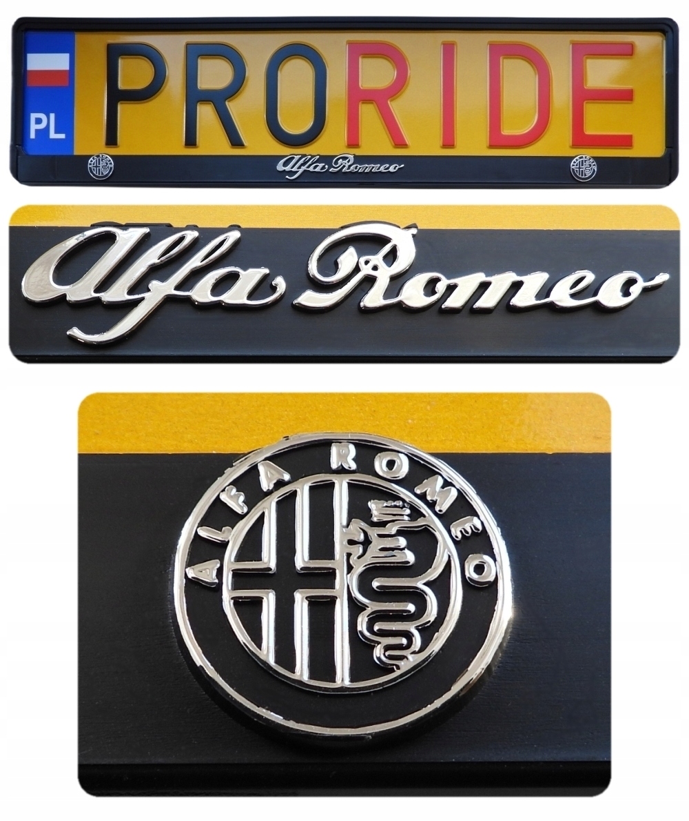 2x 3D RAMKA TABLICY ALFA ROMEO 147 159 166 BRERA GIULIA MITO STELVIO TONALE
