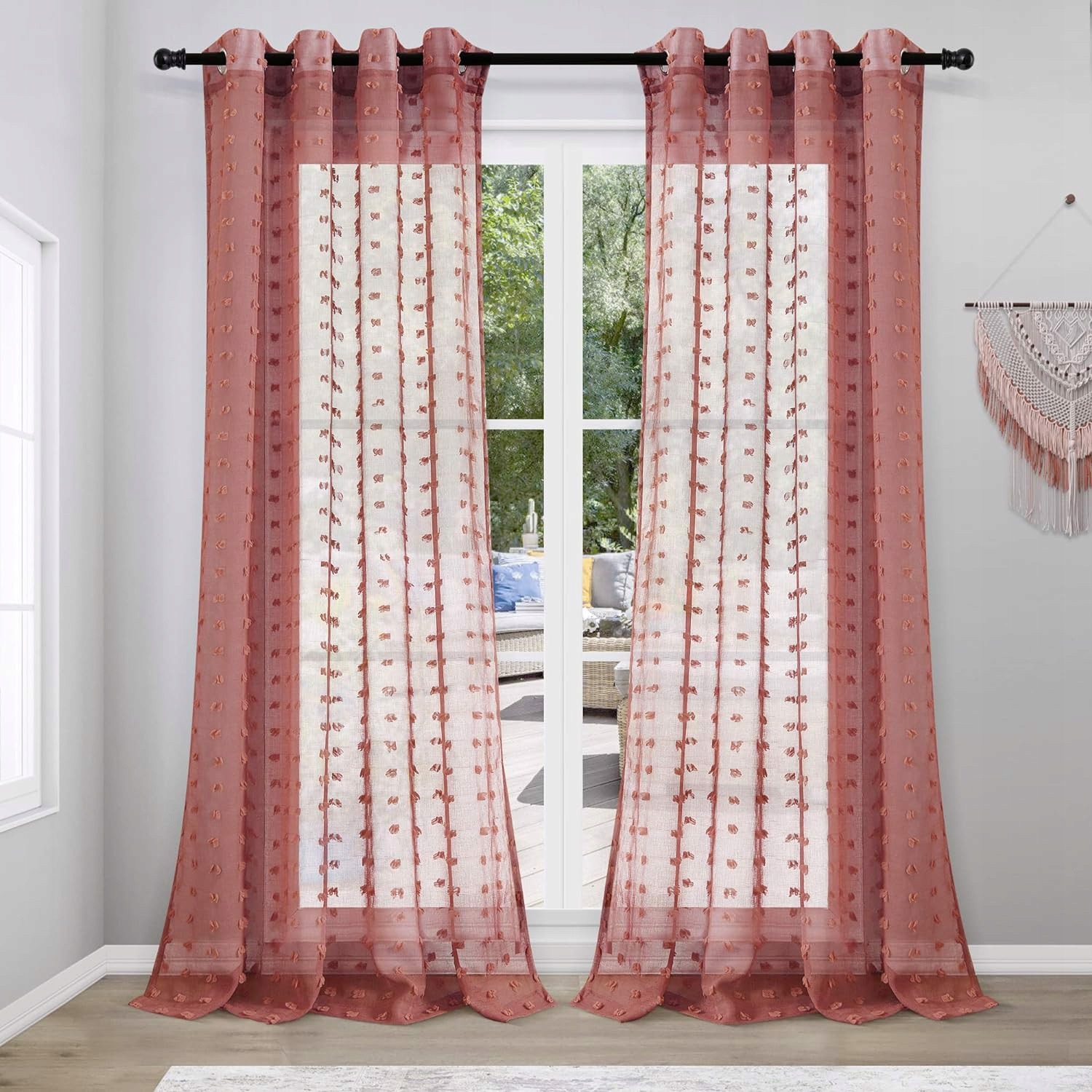 Záclony na průchodkách Terakota 260x140 cm 2ks