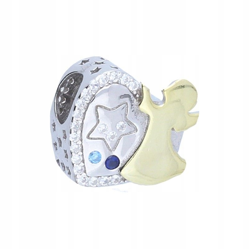 Přívěsek Bead 925 Rhodiovaný a pozlacený s zirkony pro náramky 3 mm